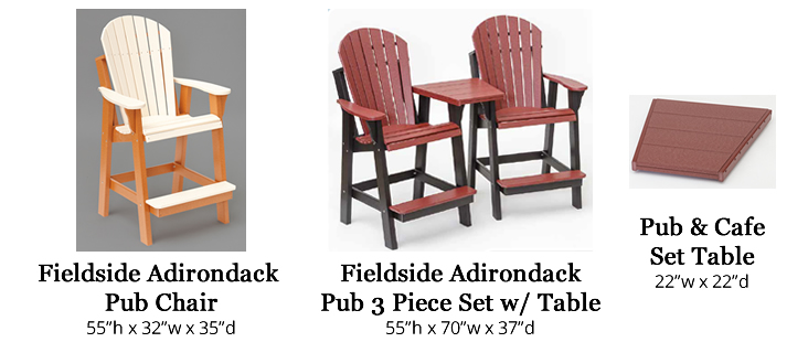 Fieldside Poly Adirondack Pub Chairs